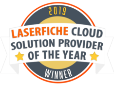 Laserfiche Cloud Provider of the Year Seal Text
